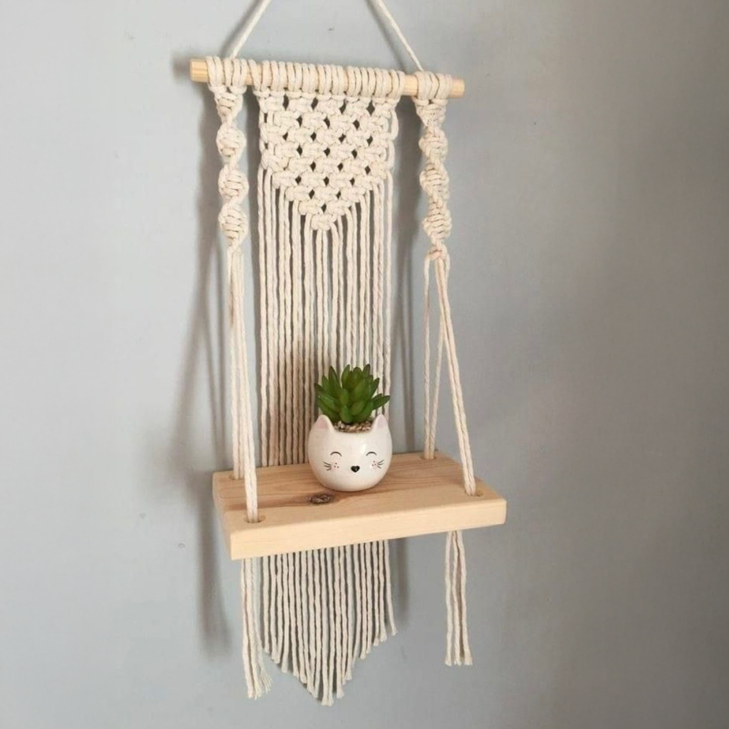 رف ديكور مكرمية