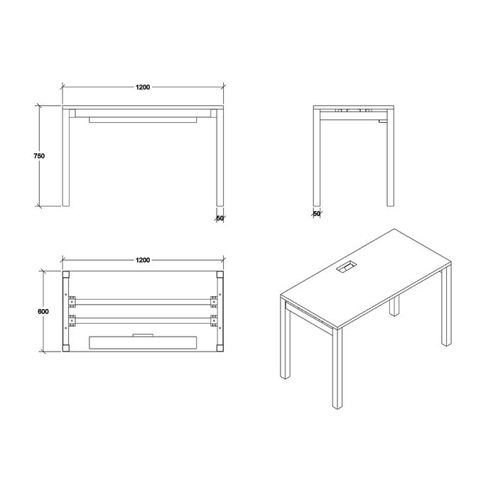 مكتب 60×120سم - STCO109