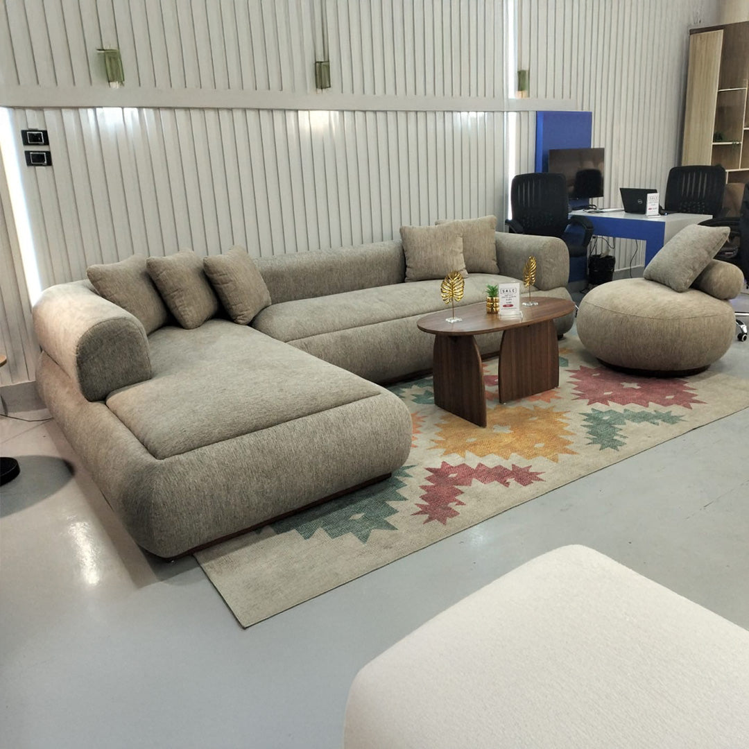 Beech wood Corner sofa with chair, 300x200cm - DND1