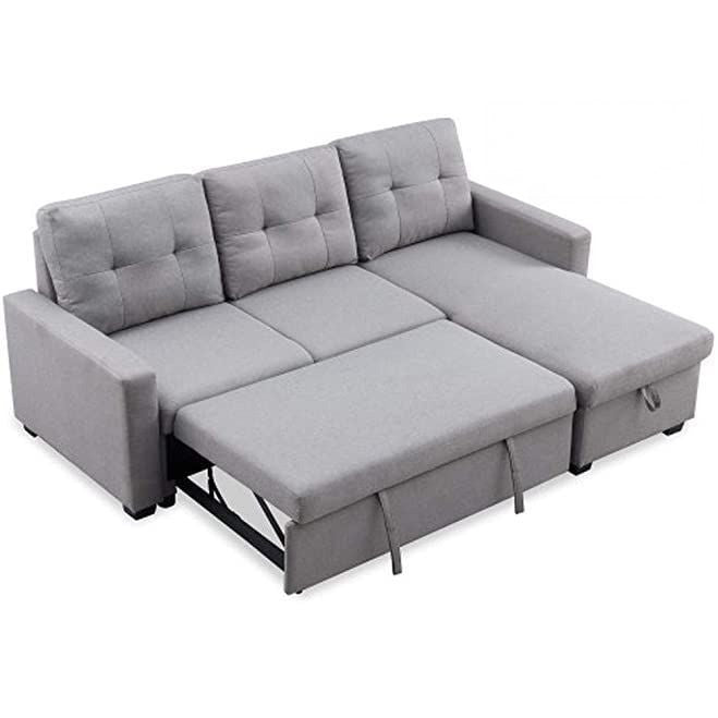Beech wood Corner sofa bed 260 x 140 cm - DECO427