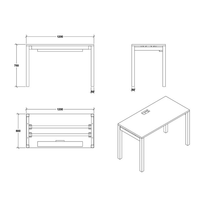 Desk 60 x 120 cm - STCO104