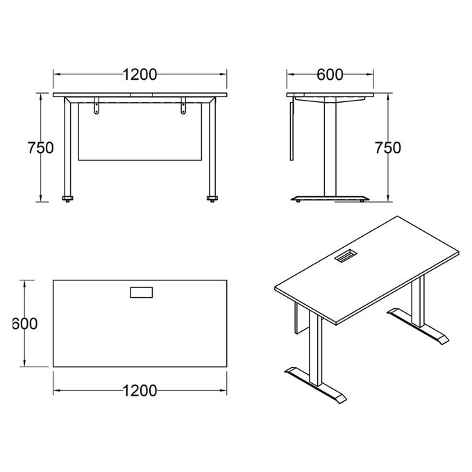 مكتب 60×120سم - STCO112