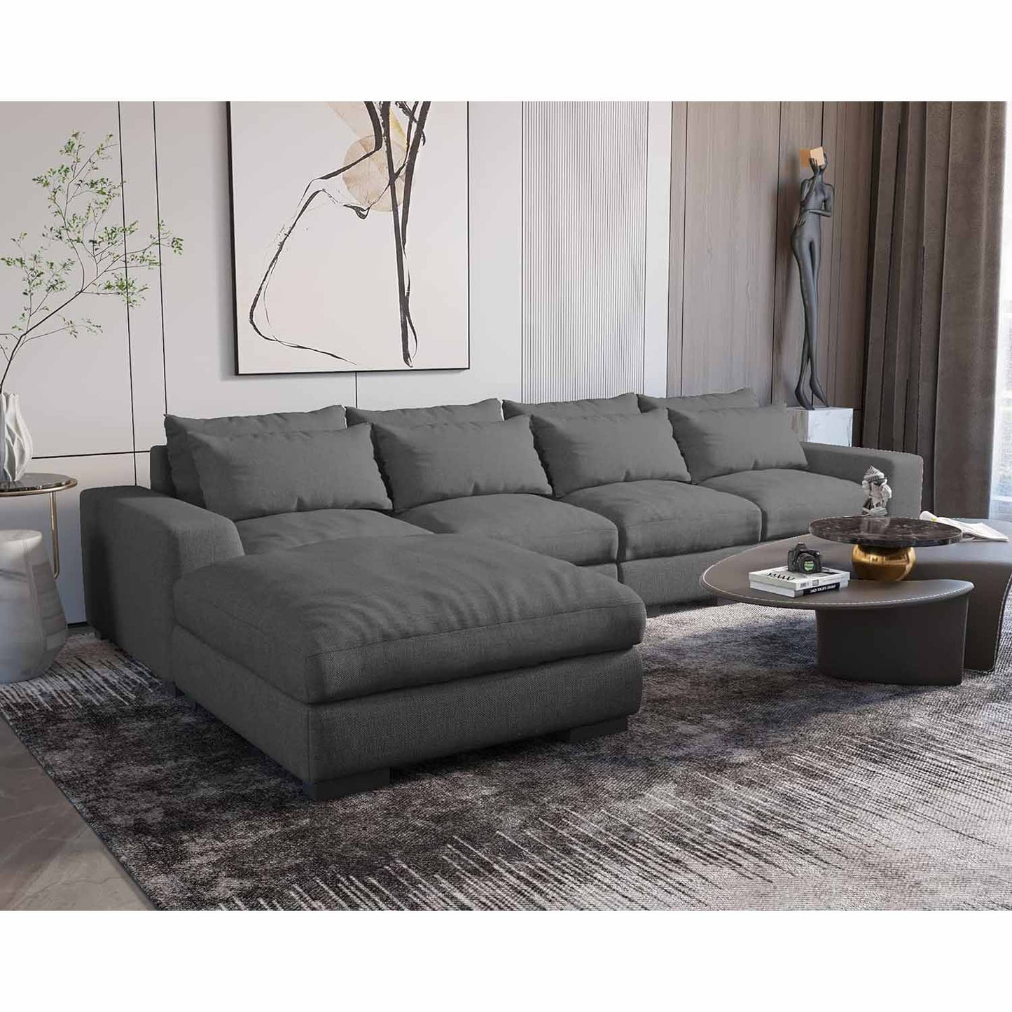 Beech wood corner sofa 300 x 170 cm - SBF204