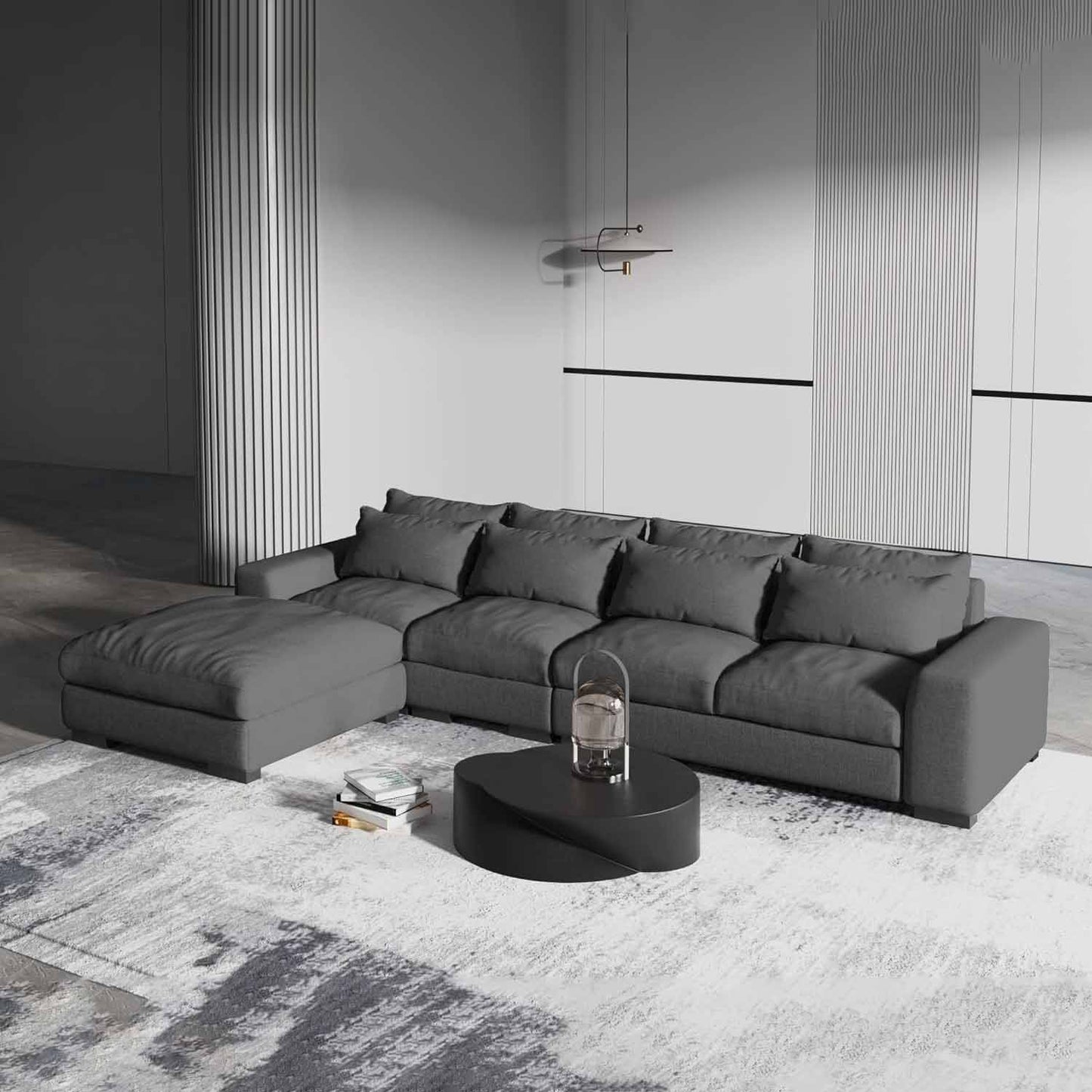 Beech wood corner sofa 300 x 170 cm - SBF204