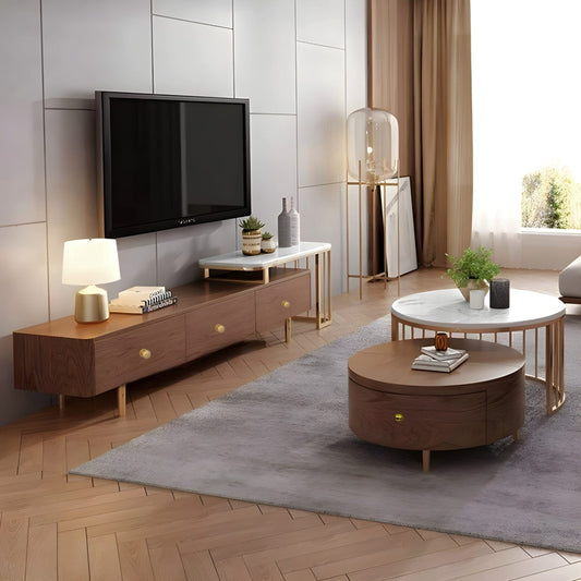 طقم ترابيزة تليفزيون مع ترابيزة قهوة