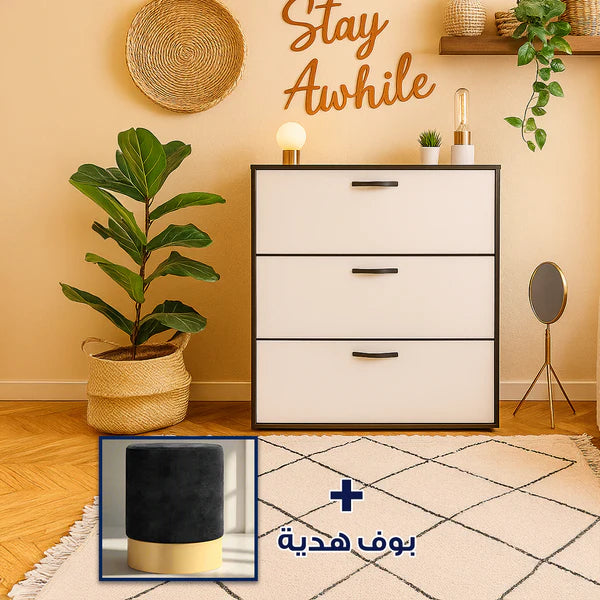 Special offer: TV table and coffee table with shoe rack + free pouf - WM147