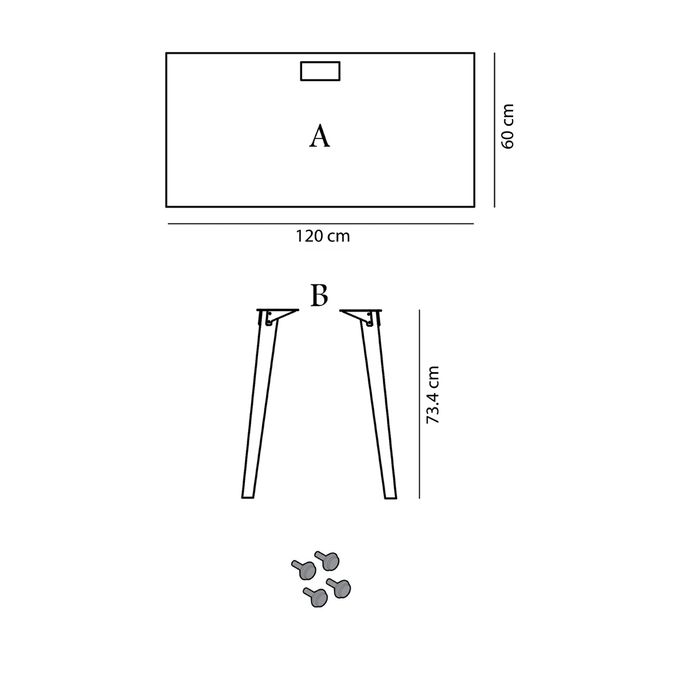 مكتب 60×120سم - STCO110