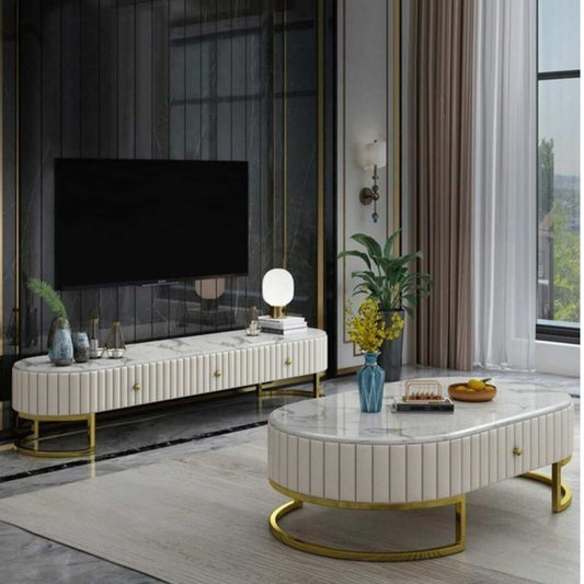 ترابيزة تليفزيون مع ترابيزة قهوة