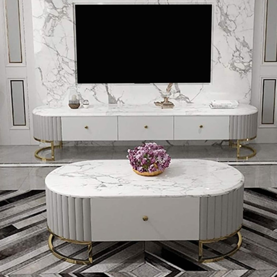 ترابيزة تليفزيون مع ترابيزة قهوة