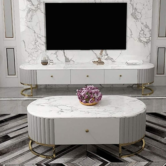 ترابيزة تليفزيون مع ترابيزة قهوة