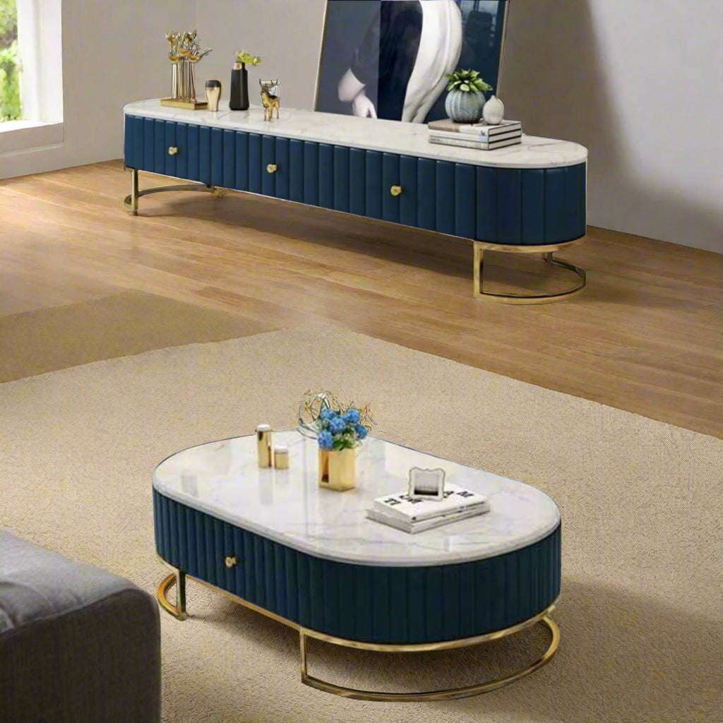 ترابيزة تليفزيون مع ترابيزة قهوة