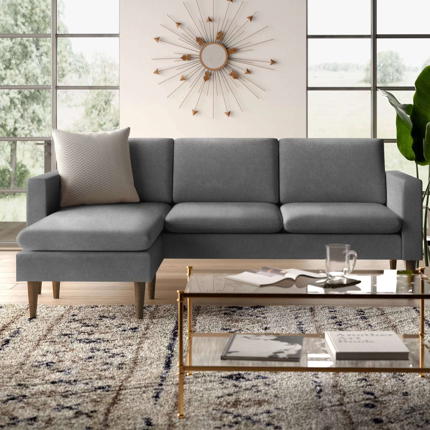 Beech wood corner sofa 220 x160 cm GOL349 Chic Homz