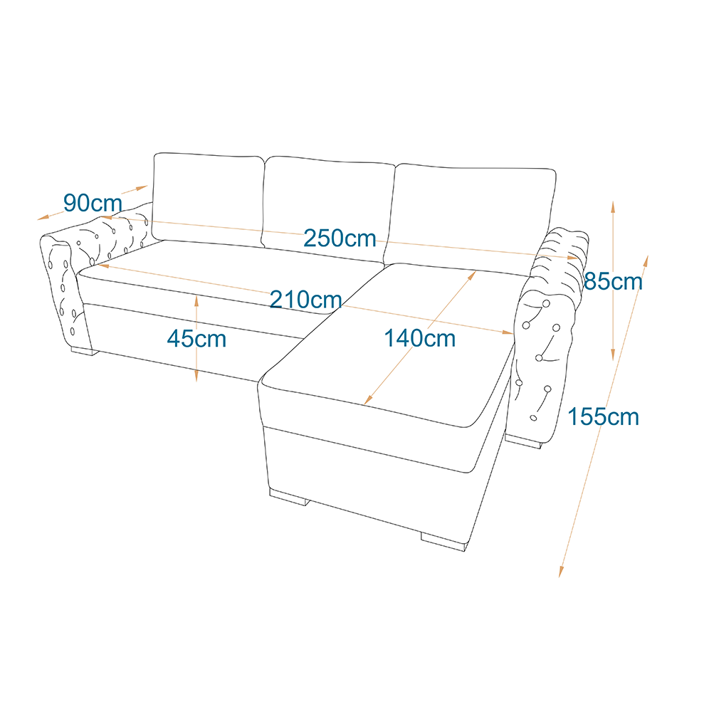 ركنة سرير ميكانيزم 250×155سم - MAS14