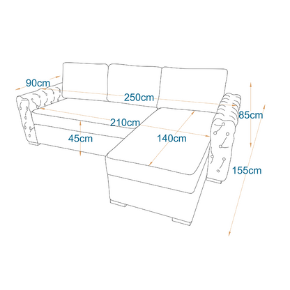 ركنة سرير ميكانيزم 250×155سم - MAS14