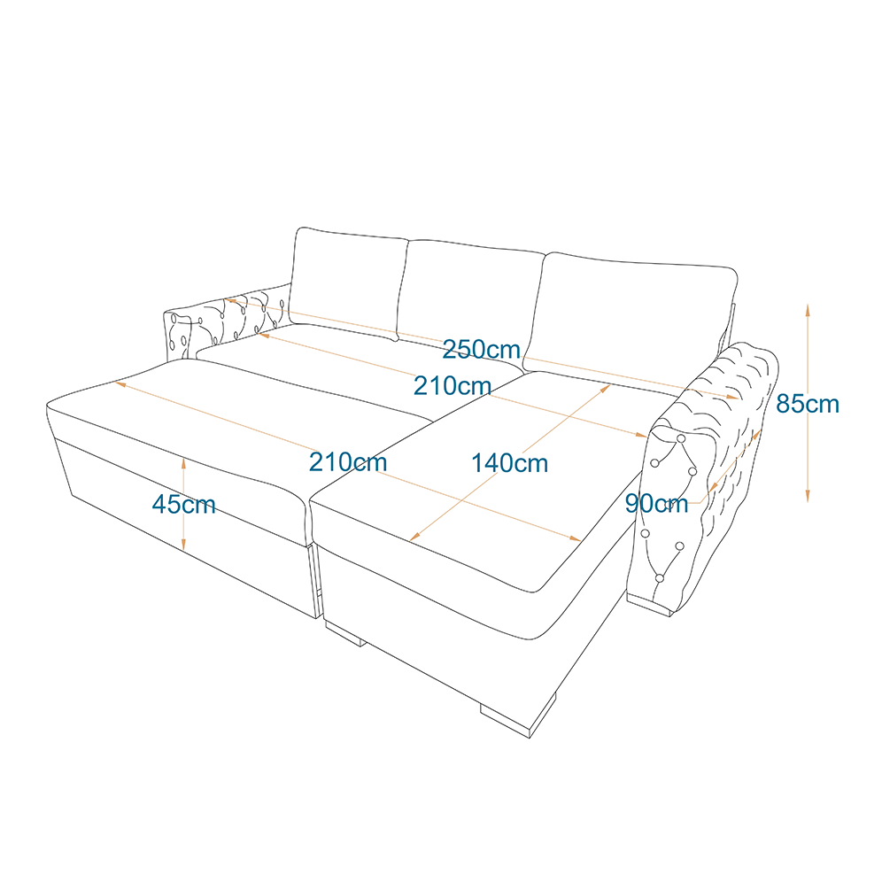 ركنة سرير ميكانيزم 250×155سم - MAS14