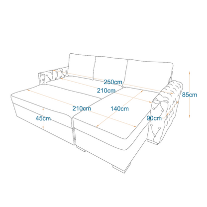 ركنة سرير ميكانيزم 250×155سم - MAS14