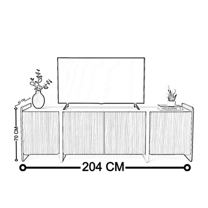 TV table 204 x 42 cm - LOG788