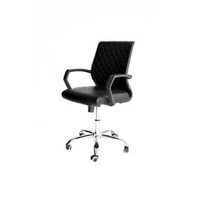 Leather office chair - black - OC292