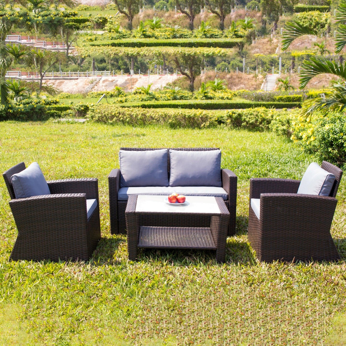 Outdoor set - one sofa, two chairs and a table - SHP123