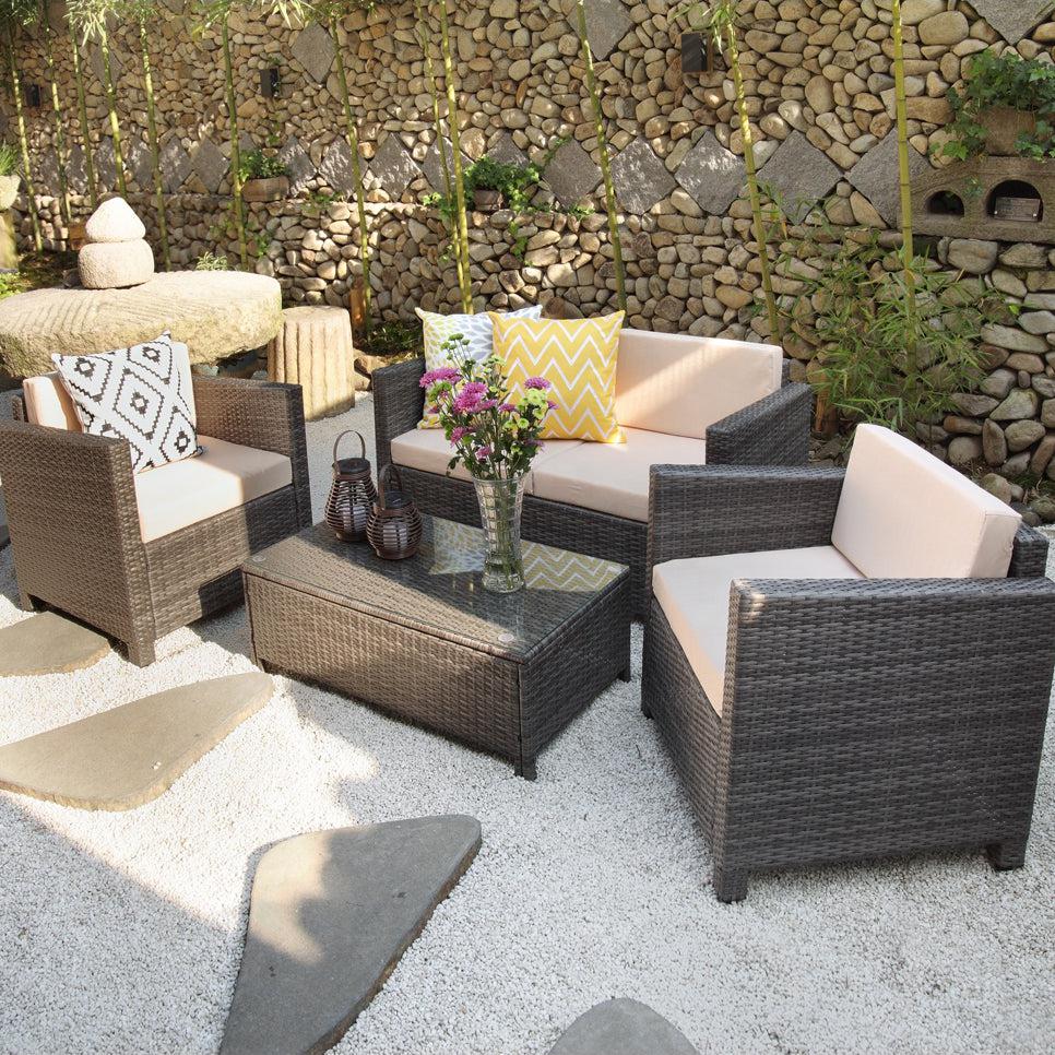 Outdoor set - one sofa, two chairs and a table - SHP56