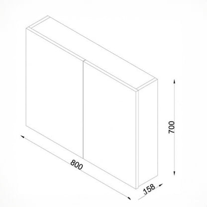 Bathroom Storage Unit with Mirrors 80x70cm - KAF22