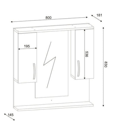 Bathroom Storage Unit with Mirrors 80x80cm - KAF21