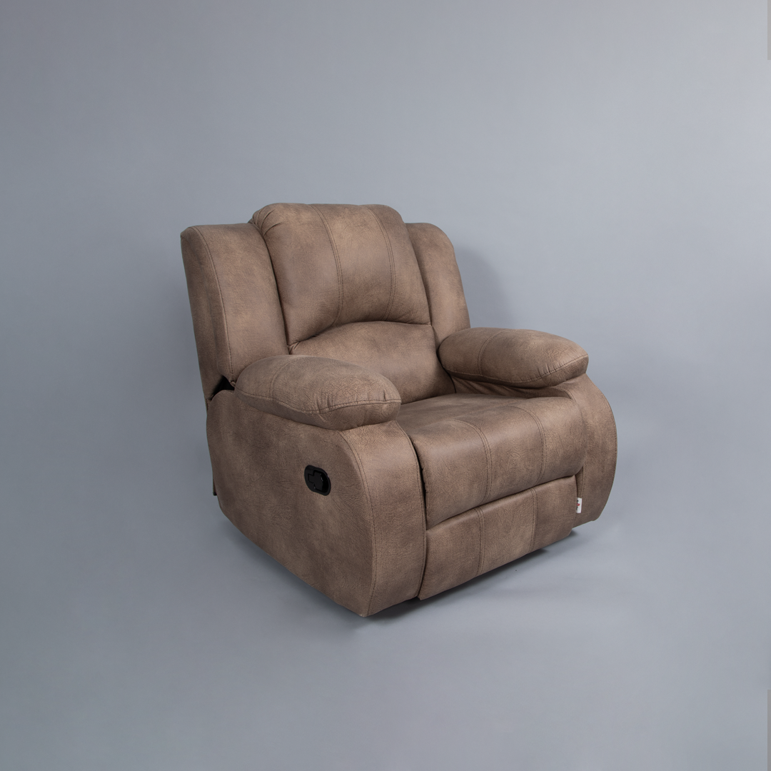 Lazy Boy Chair 360 Degree 3 Manual Movements Beech Wood - Faux Leather 100x95cm - Multiple Colors - BD300