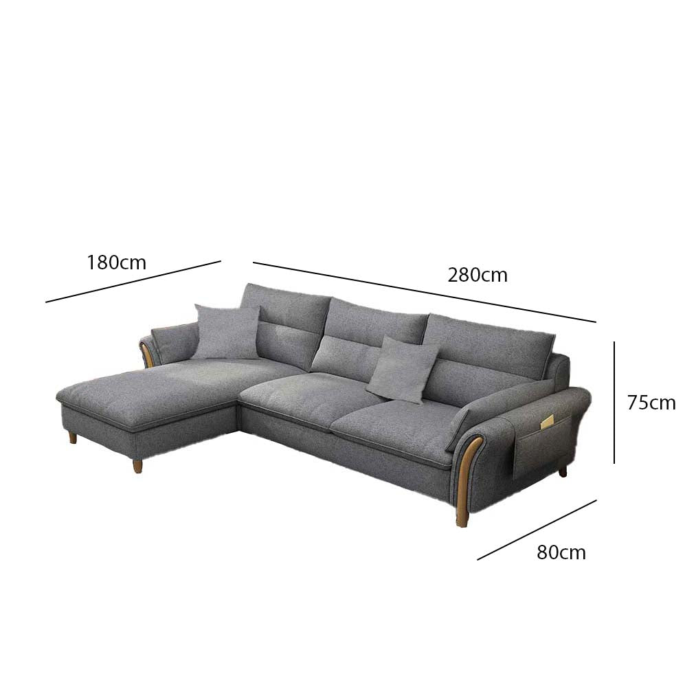 Beech wood corner sofa 280 x 180 cm - BOS06 – Chic Homz