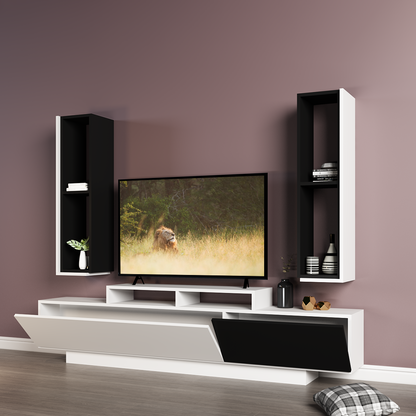 TV table with wall shelves - LOG227
