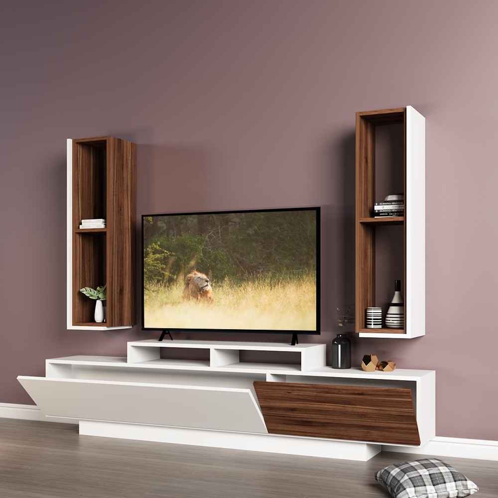 TV table with wall shelves - LOG225