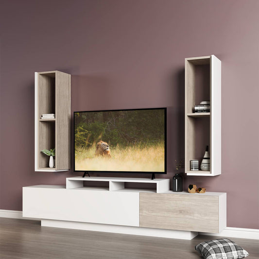 TV table with wall shelves - LOG226