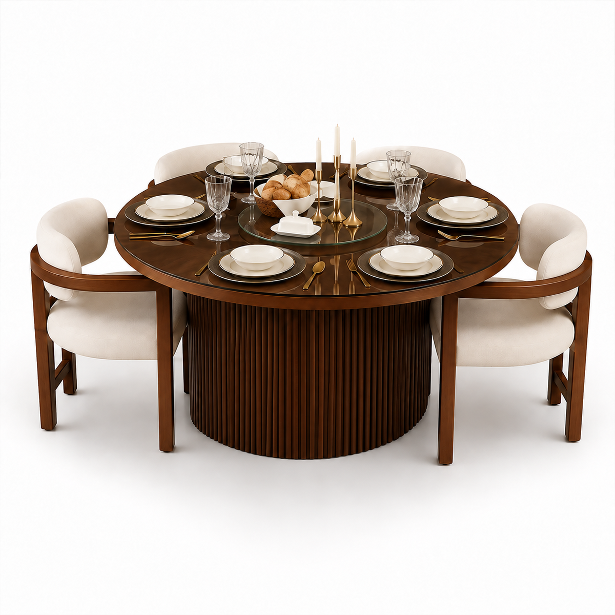 Beech Wood Dining Set - 5 Pieces - TEAK126