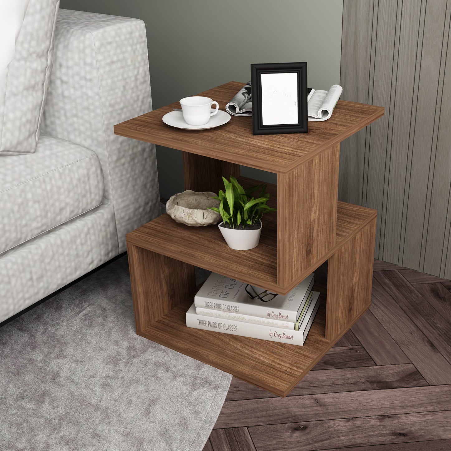 4 Inch Side Table Side table 40×40 cm - LOG463 – Chic Homz