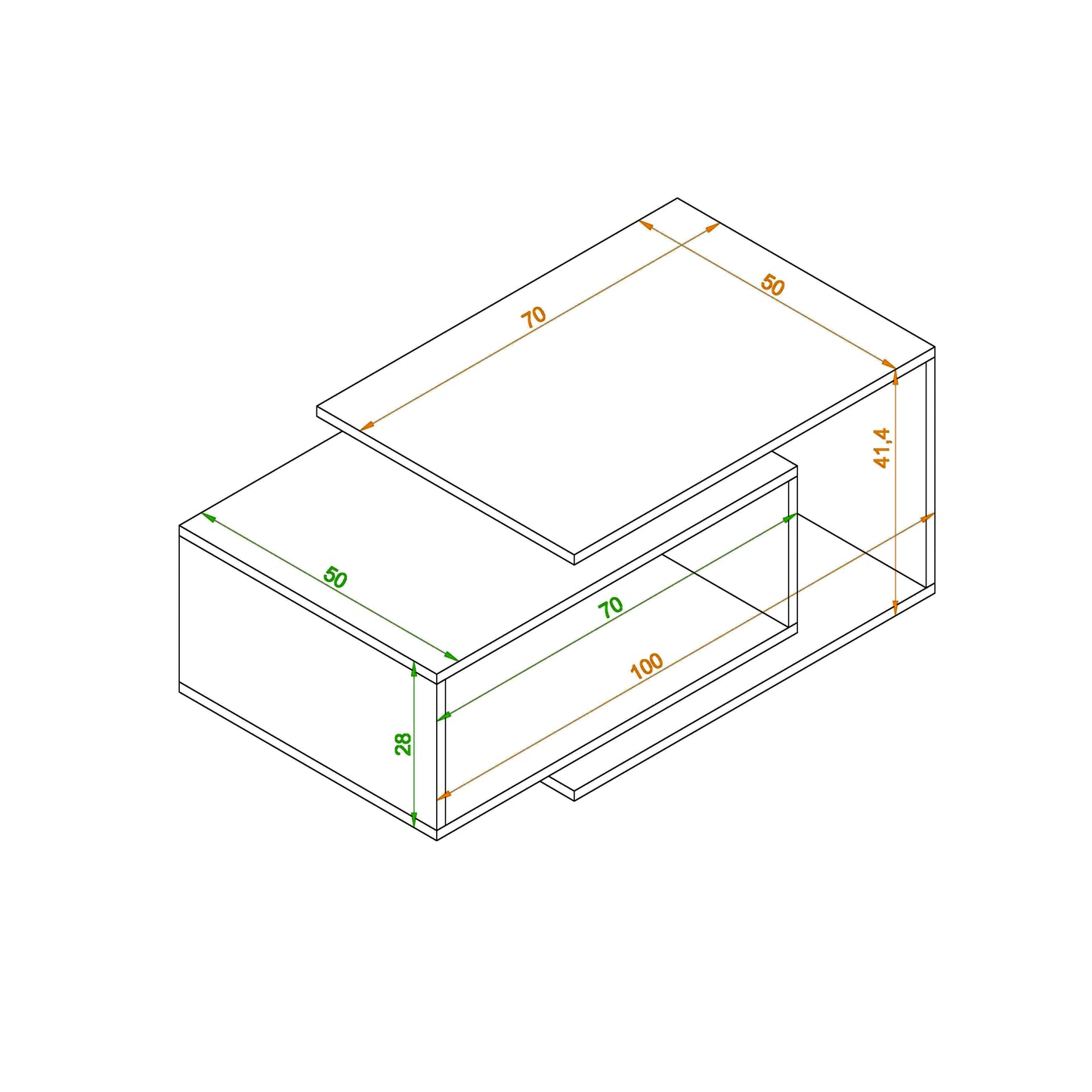 ترابيزة قهوة 50×100سم- ZAF30