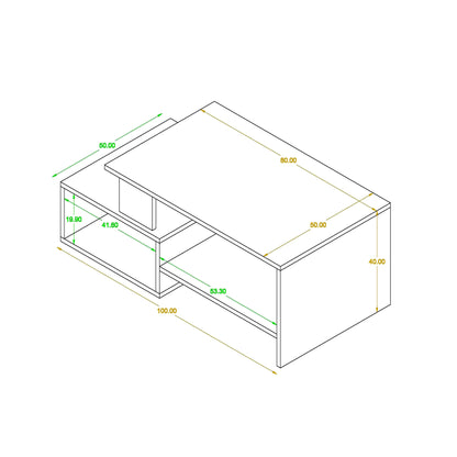 Coffee table 50 x 100 cm - ZAF36