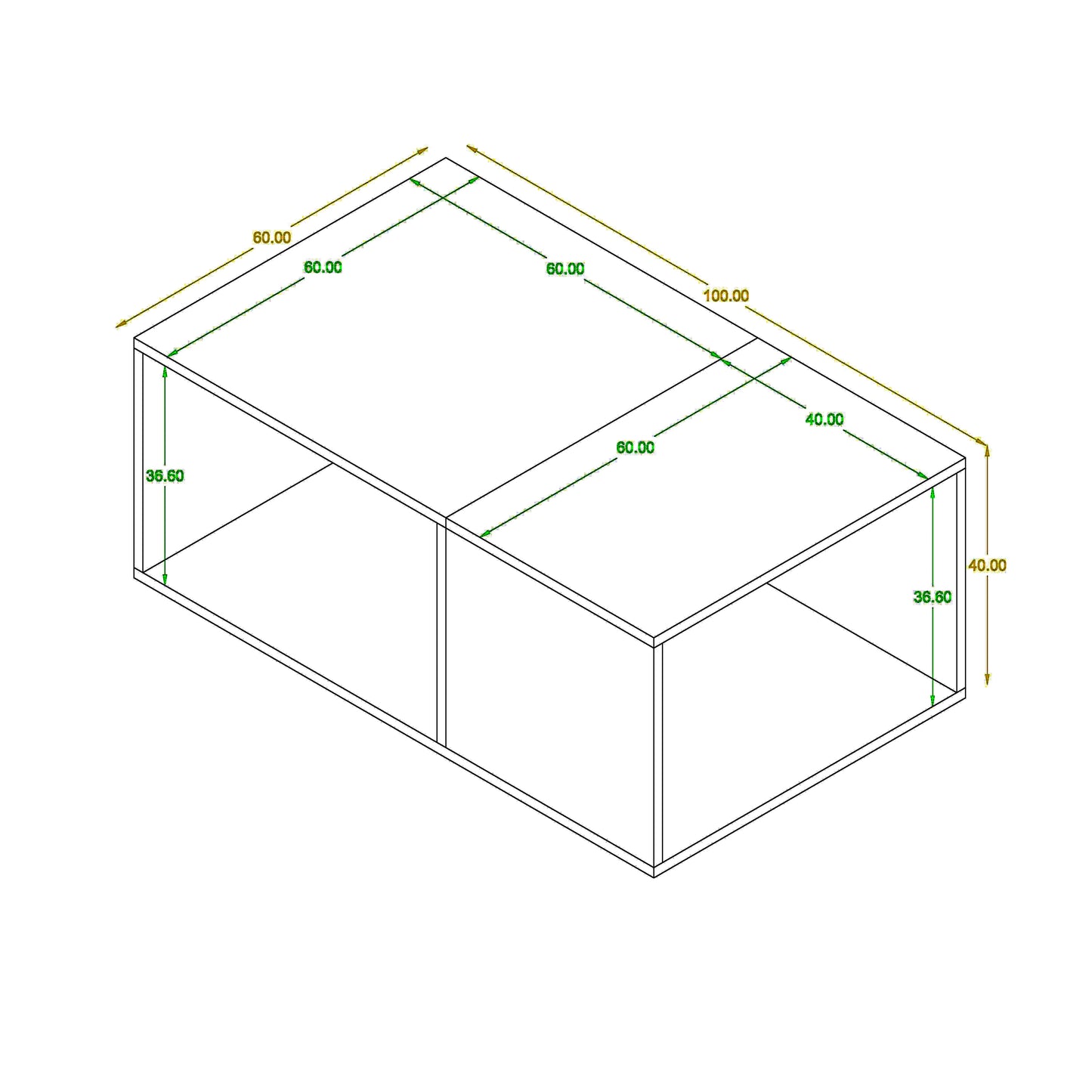 Coffee table 60 x 100 cm - ZAF29