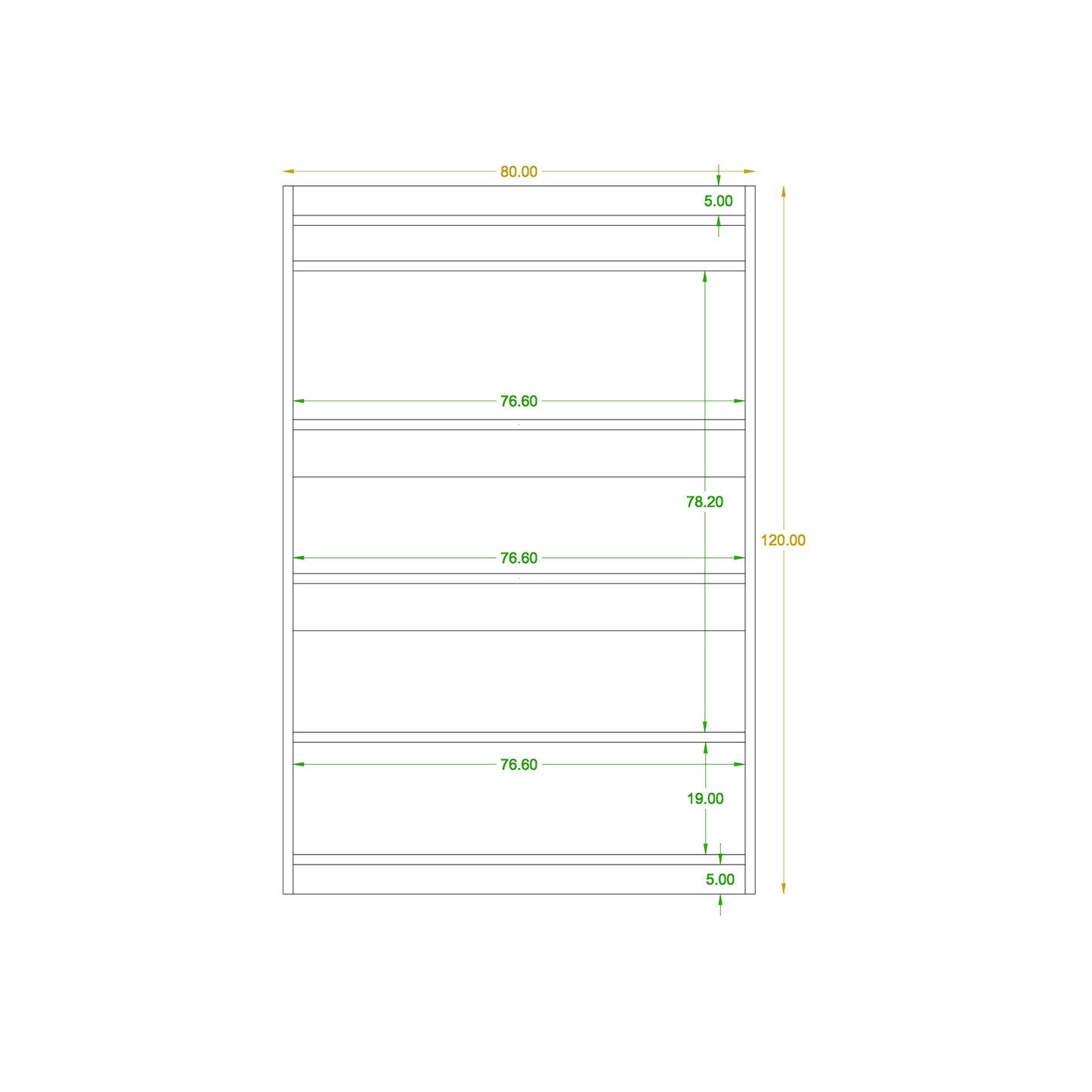 Shoe rack 35 x 80 cm - ZAF142