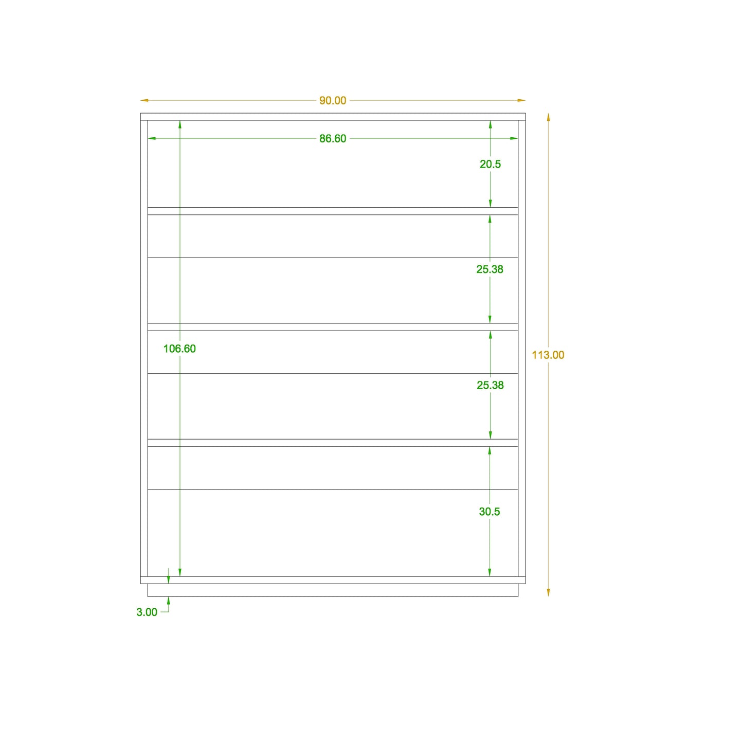 Shoe rack 37 x 90 cm - ZAF155