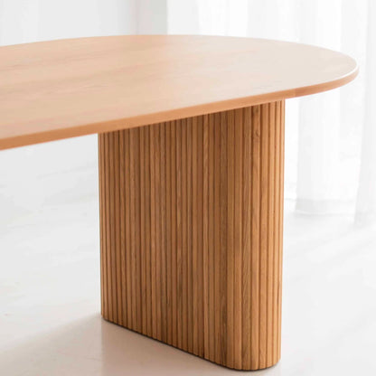 Beech Wood Dining Table - 7 Pieces - HMS57