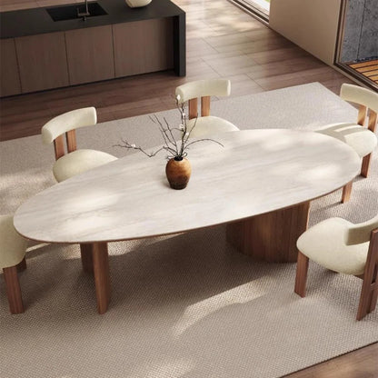 Beech Wood Dining Table - 7 Pieces - HMS44