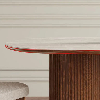 Beech Wood Dining Table - 7 Pieces - HMS49