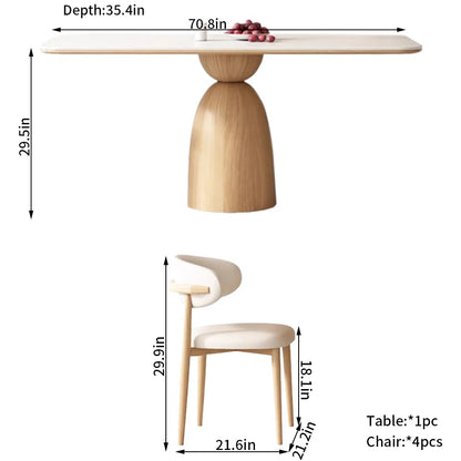 ترابيزة سفرة خشب زان - 5 قطع - HMS51