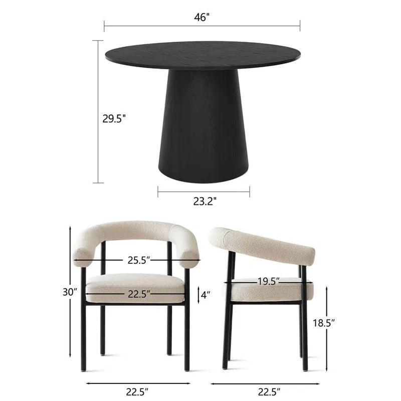 ترابيزة سفرة خشب زان - 5 قطع - HMS52