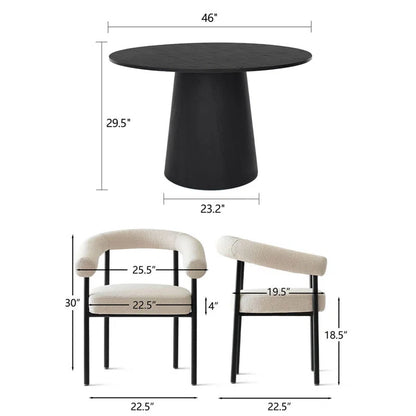 ترابيزة سفرة خشب زان - 5 قطع - HMS52