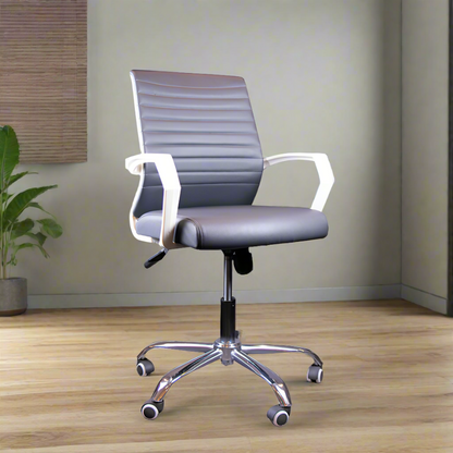 Leather office chair - gray - OC290