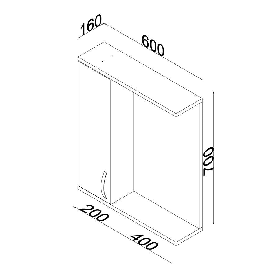 Bathroom Storage Unit with Mirrors 70x60cm - KAF24