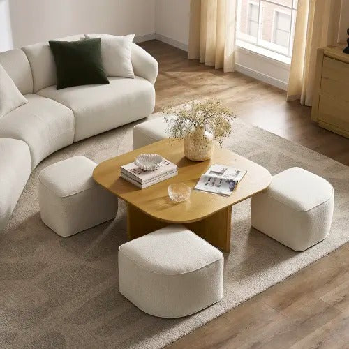 ترابيزة قهوة مع 4 بوفات