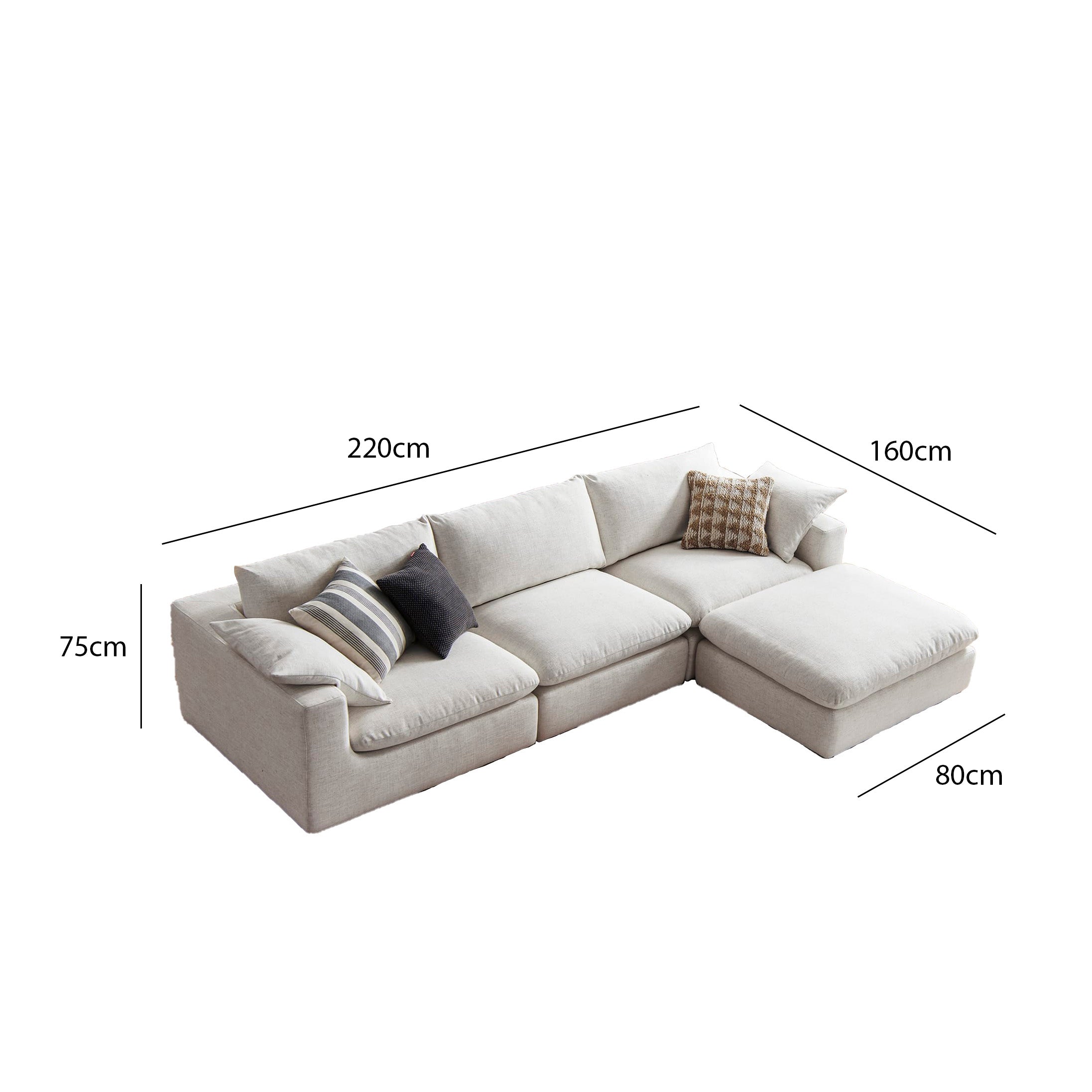 Sofa size store l shape