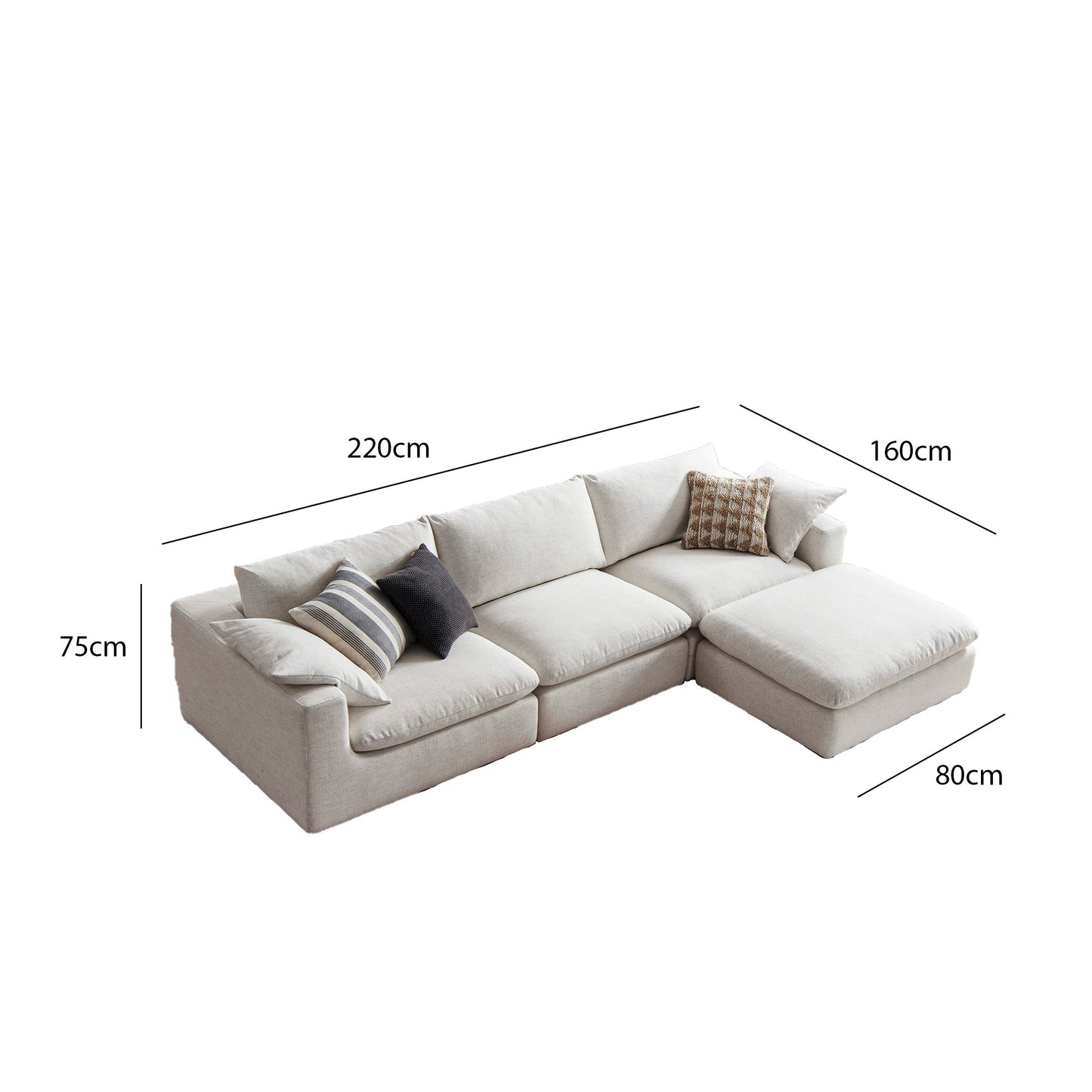 Corner sofa 220 x 160 cm - KEY05