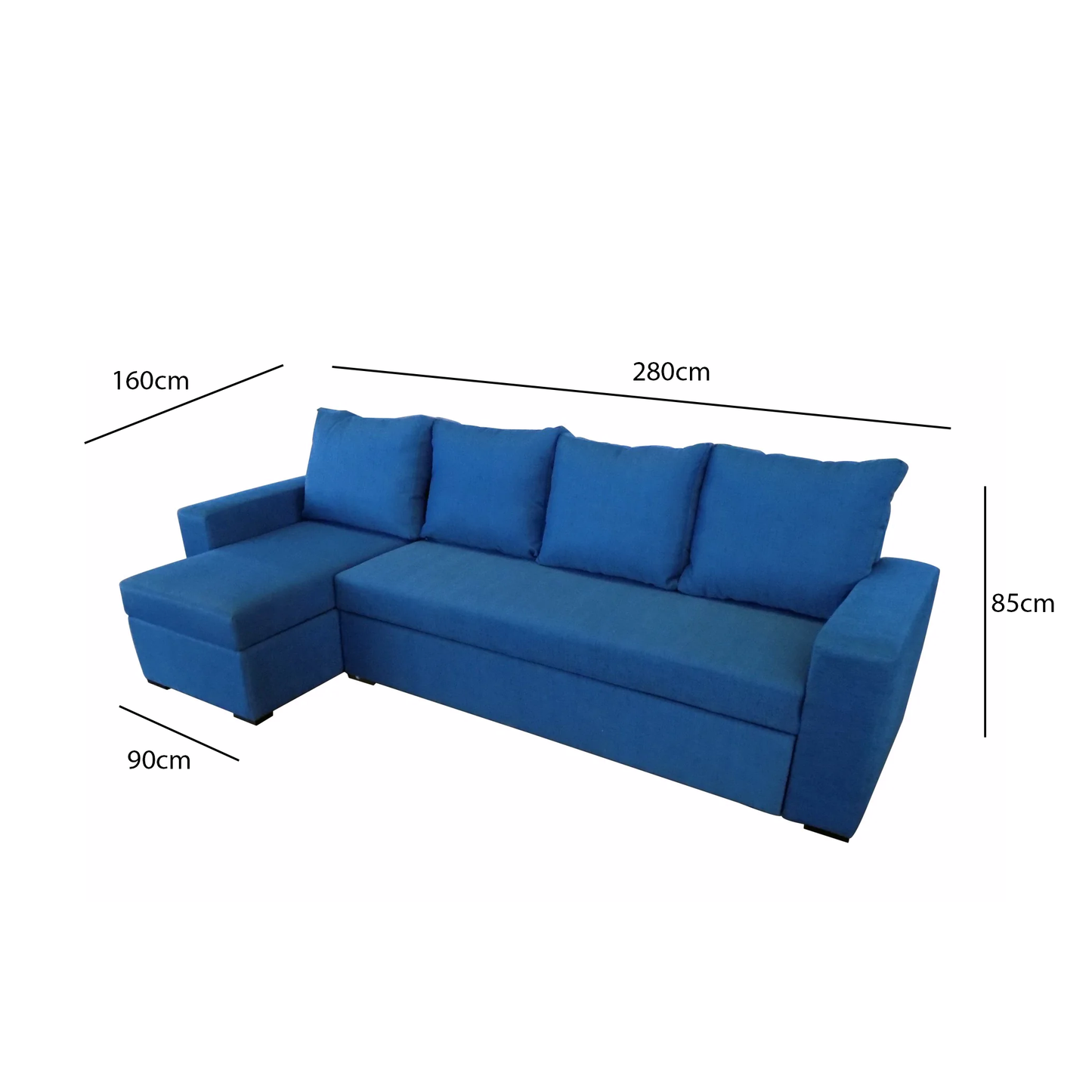 Beech wood sofa corner 280 x 160 cm - multiple colors - KM140